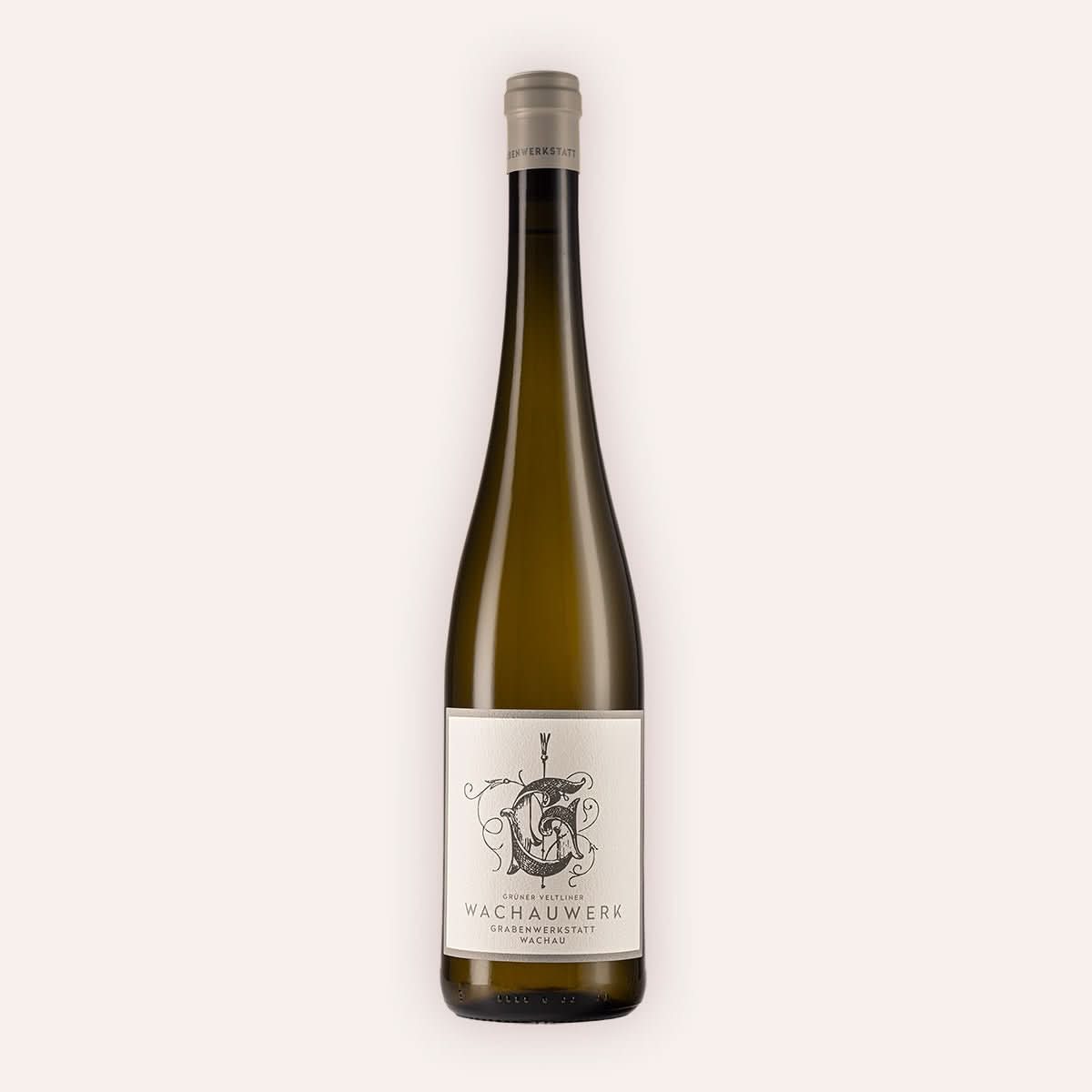Eine 750 ml Flasche Grüner Veltliner Wachauwerk 2024vom Winzer Grabenwerkstatt aus der Wachau in Österreich.