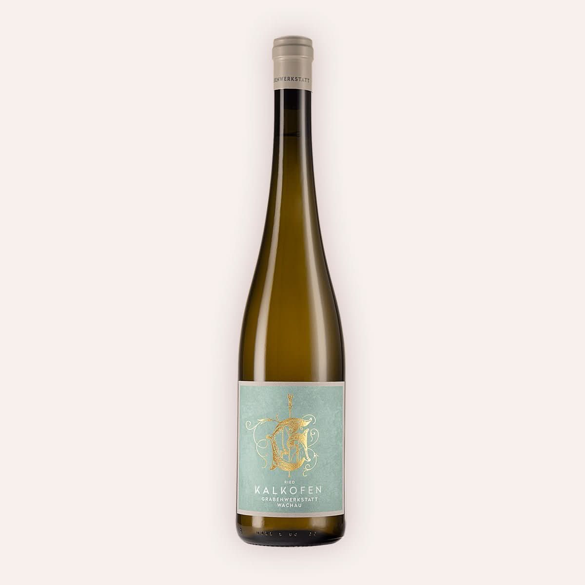 Eine 750 ml Flasche Riesling Ried Kalkofen 2024vom Winzer Grabenwerkstatt aus der Wachau in Österreich.
