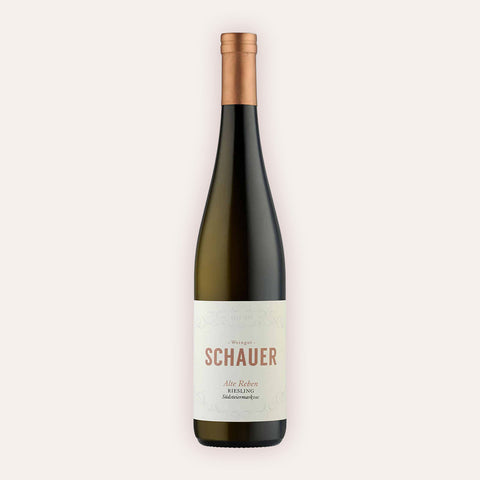 Eine 750 ml Flasche Riesling Alte Reben Süsteiermark DAC 2023 vom Winzer Schauer aus der Region Steiermark in Österreich.