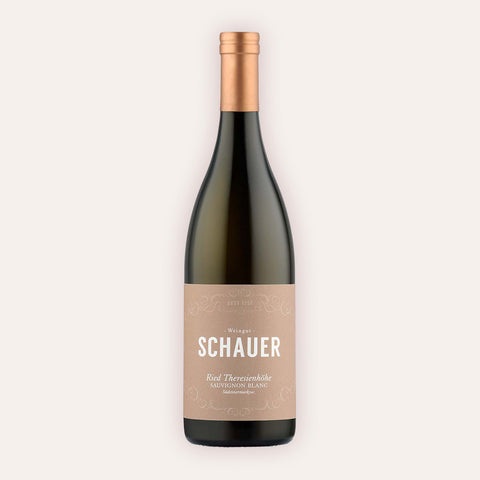 Eine 750 ml Flasche Sauvignon Blanc Ried Theresienhöhe Südsteiermark DAC 2023 vom Winzer Schauer aus der Region Steiermark in Österreich.