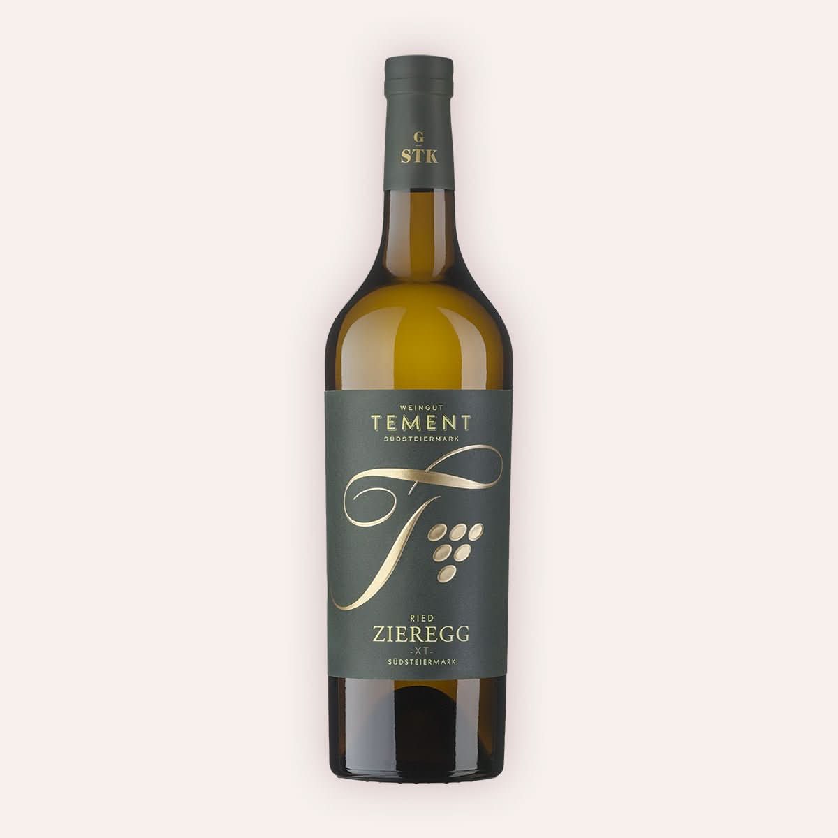 Eine 750 ml Flasche Sauvignon Blanc Ried Zieregg XT GSTK Bio 2018vom Winzer Tement aus der Südsteiermark in Österreich.
