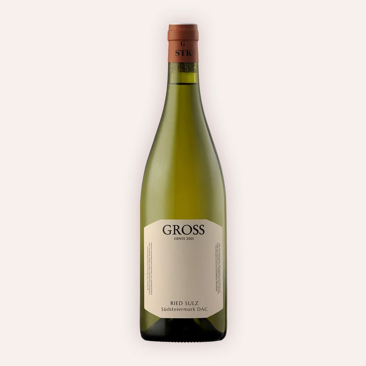 Eine 750 ml Flasche Sauvignon Blanc Ried Sulz 1STK 2021 vom Winzer Gross aus der Region Steiermark in Österreich.
