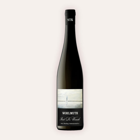 Eine 750 ml Flasche Riesling Ried Dr. Wunsch 2024vom Winzer Wohlmuth aus der Südsteiermark in Österreich.