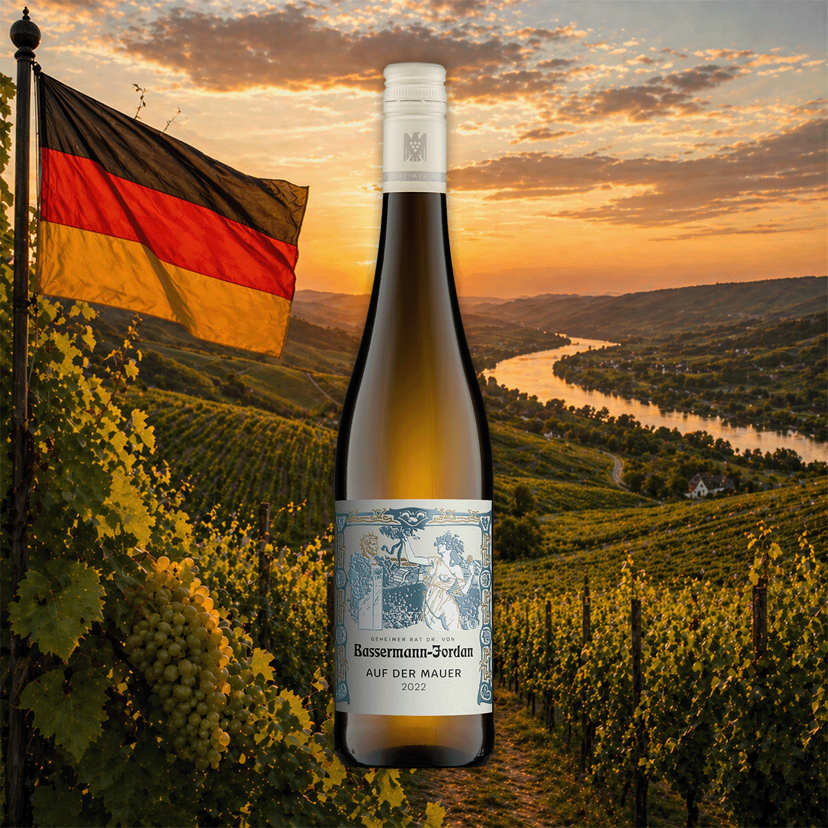 Weinflasche Bassermann-Jordan - Auf der Mauer Riesling - 2024