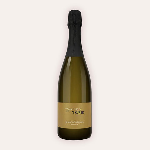 Eine 750 ml Flasche Blanc de Meunier Sekt brut nature 2019vom Winzer Kurek aus der Nonnenhorn am Bodensee in Deutschland.