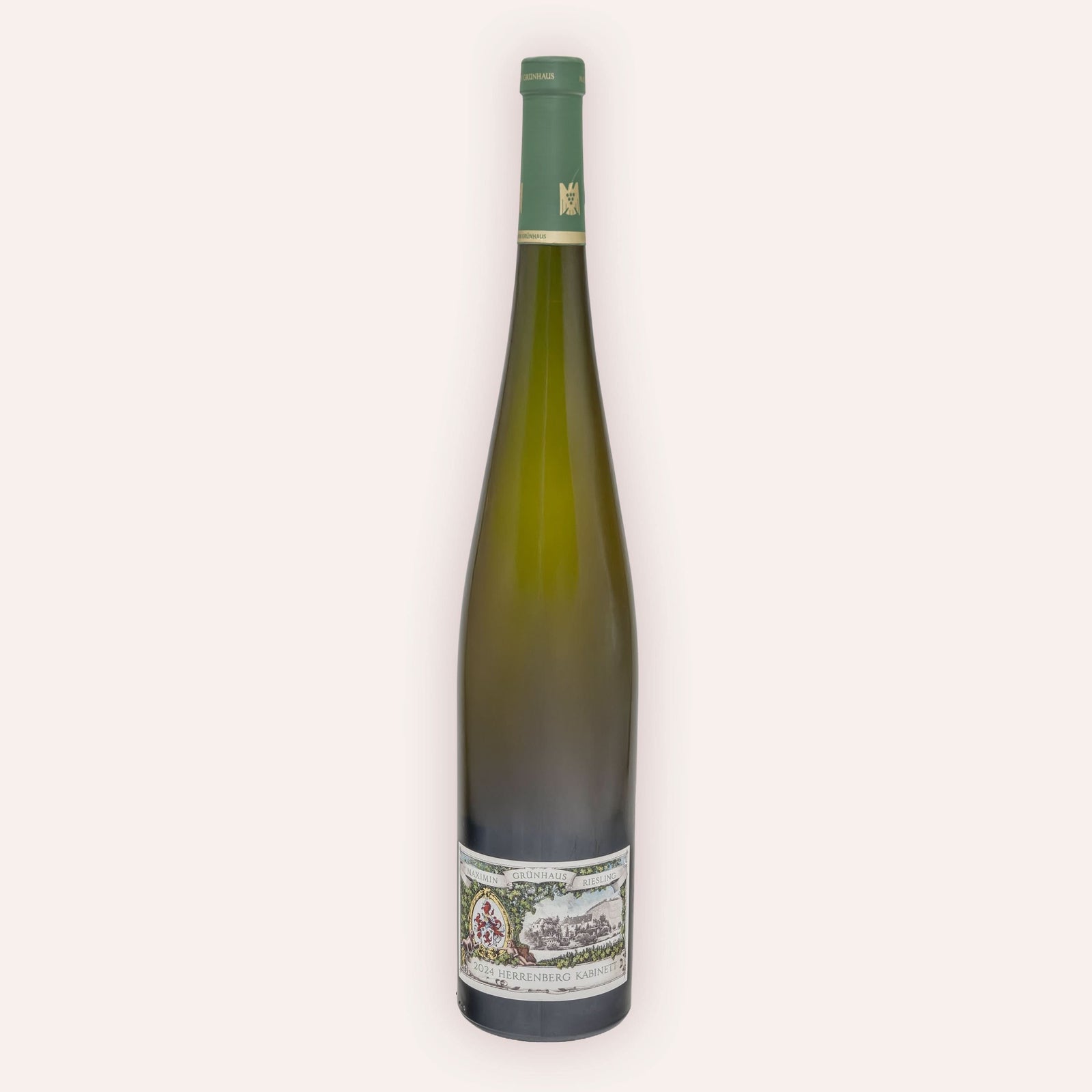 Eine 1500 ml Flasche Riesling Kabinett Herrenberg 2024 MAGNUMvom Winzer Maximin Grünhaus aus der Mertesdorf in Deutschland.