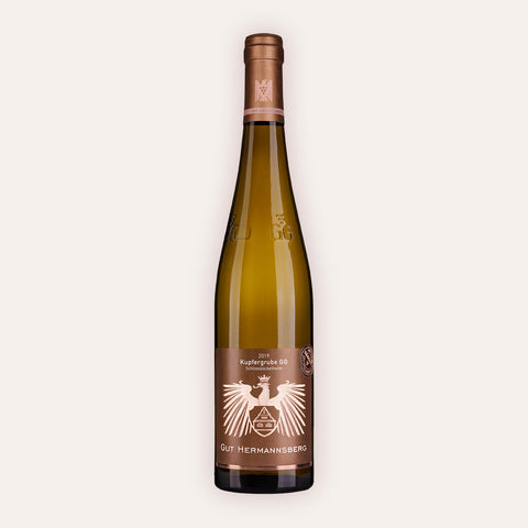 Eine 750 ml Flasche Riesling Kupfergrube Schlossböckelheim GG RESERVE 2019vom Winzer Gut Hermannsberg aus der Nahetal in Deutschland.