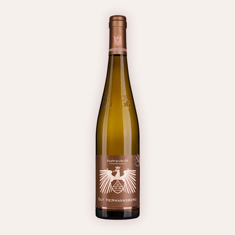 Eine 750 ml Flasche Riesling Kupfergrube Schlossböckelheim GG RESERVE 2020vom Winzer Gut Hermannsberg aus der Nahetal in Deutschland.
