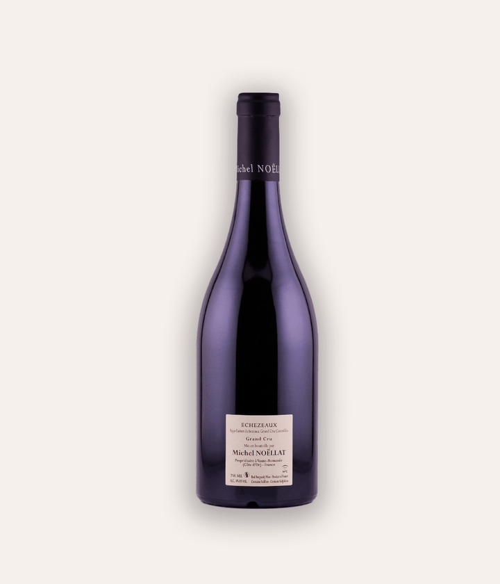 Weinflasche Domaine Michel Noëllat Echézeaux "du Dessus" Grand Cru 2021 – dunkle Burgunder-Flasche mit navy Kapsel und M-Monogramm, Domaine Michel Noëllat Etikett