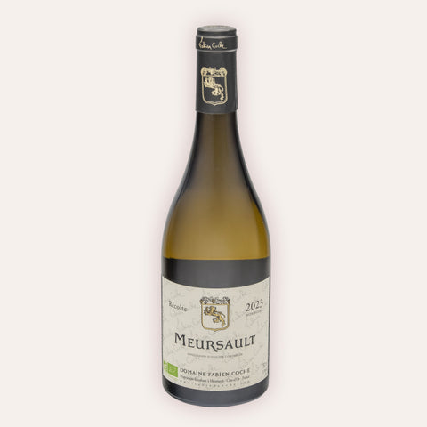 Eine 750 ml Flasche Meursault Blanc AC 2023vom Winzer Domaine Fabien Coche aus der Côte de Beaune in Frankreich.