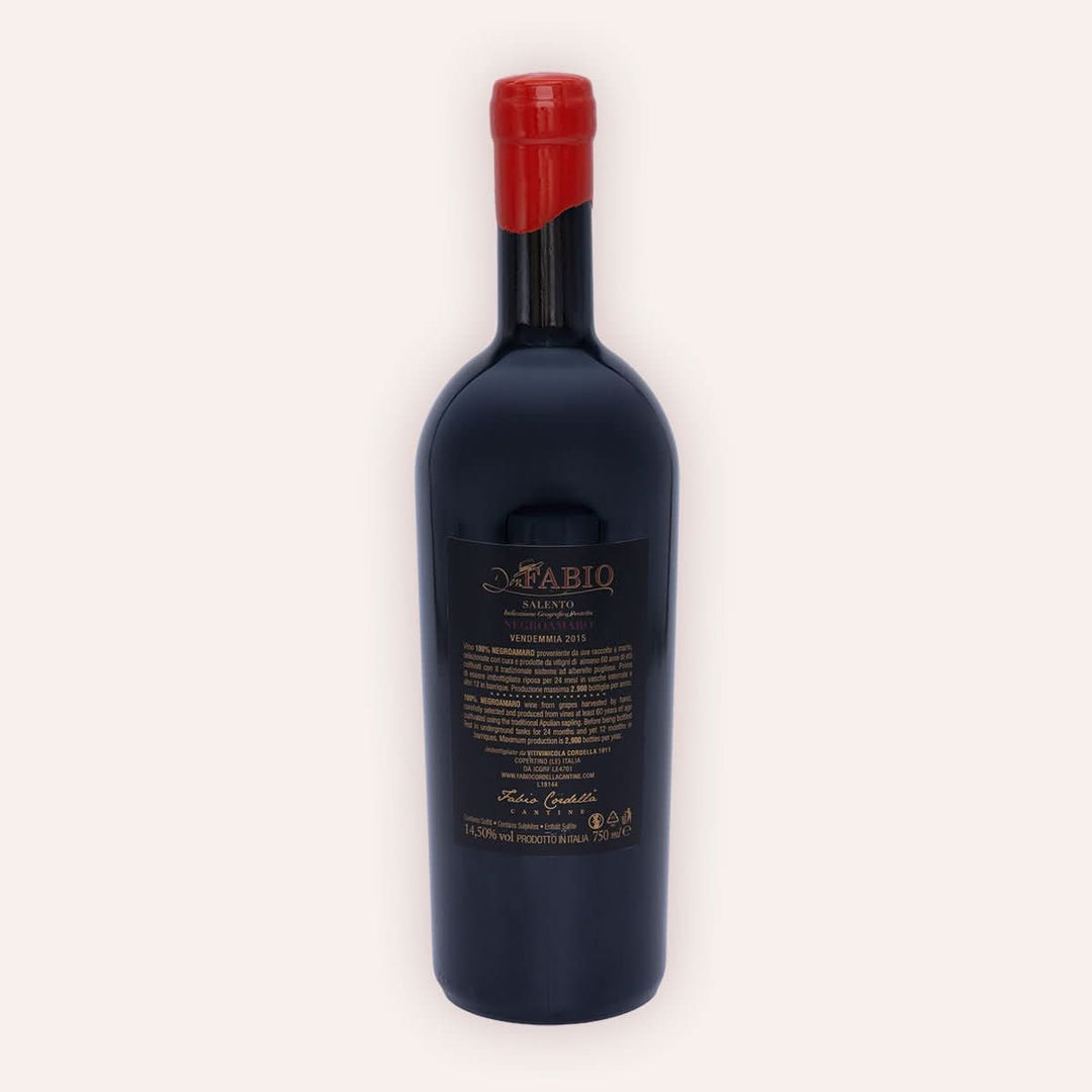 Fabio Cordella – "Don Fabio" Negroamaro Salento – Rückseite