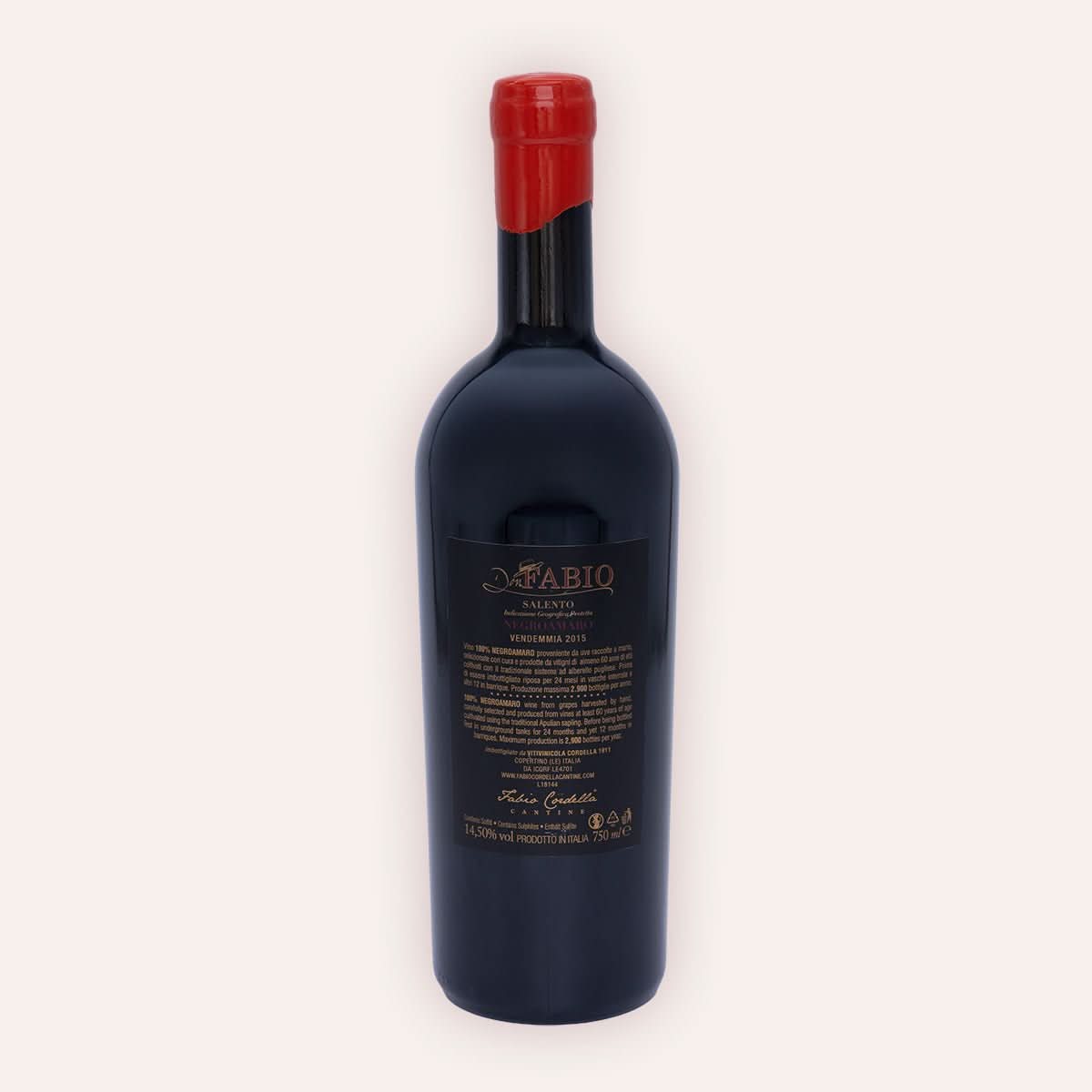 Fabio Cordella – "Don Fabio" Negroamaro Salento – Rückseite
