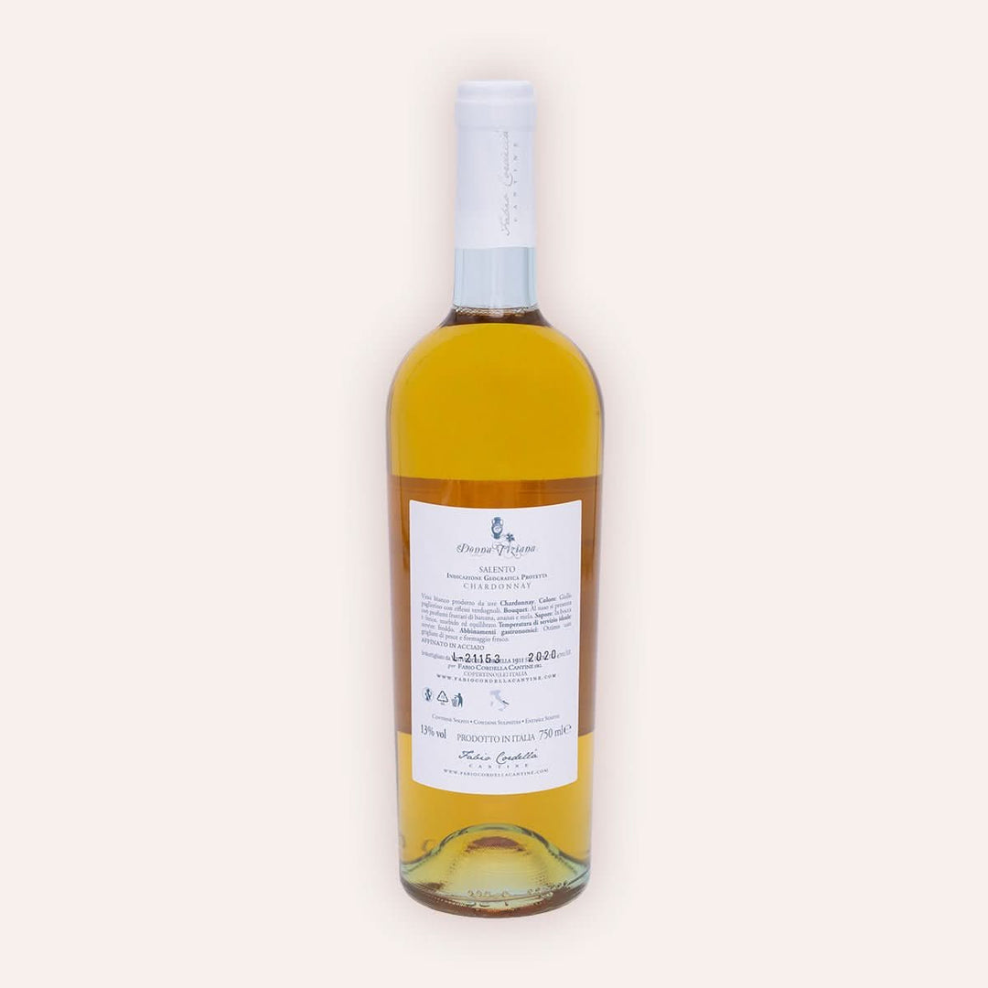 Fabio Cordella – "Donna Tiziana" Salento Chardonnay IGP – Rückseite