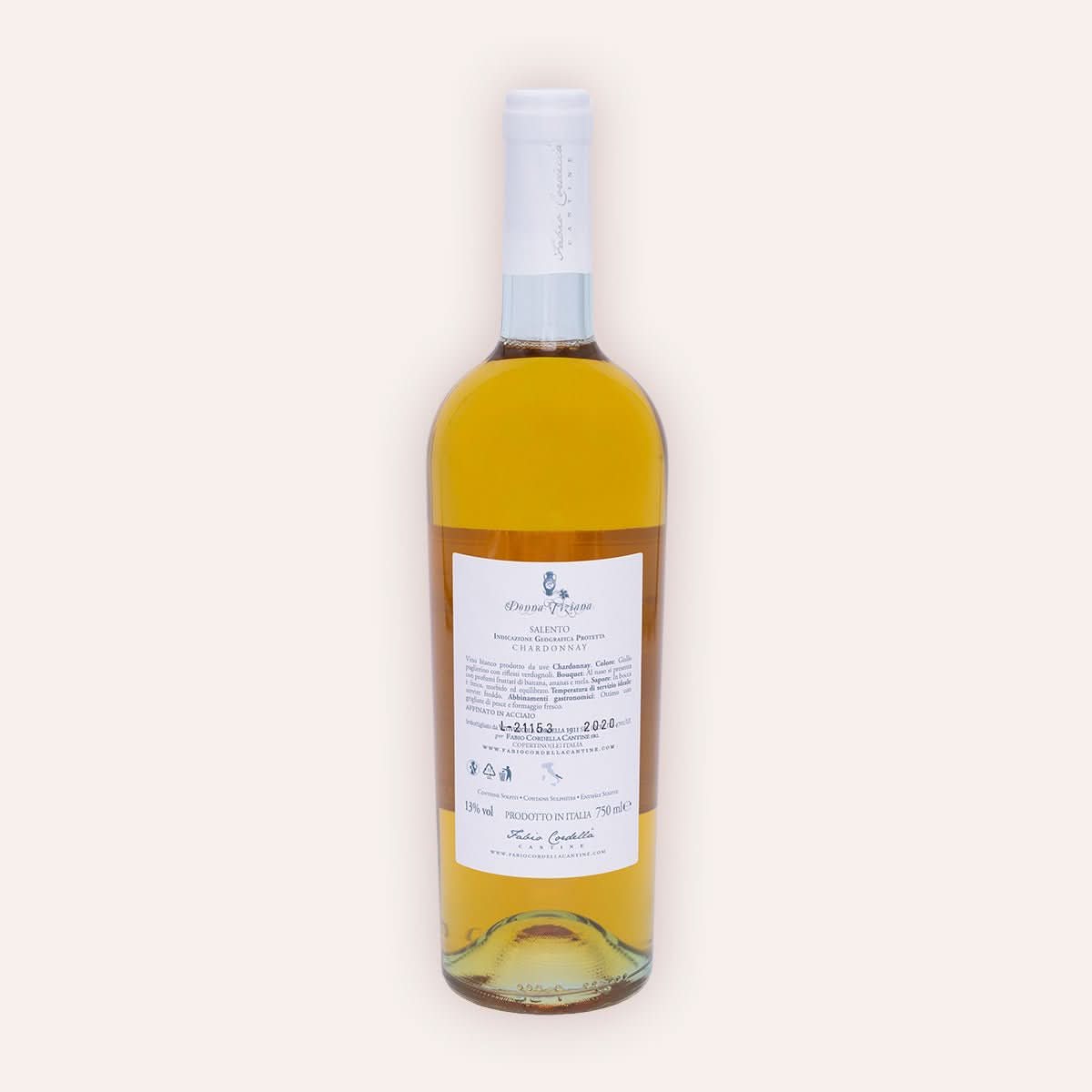 Fabio Cordella – "Donna Tiziana" Salento Chardonnay IGP – Rückseite