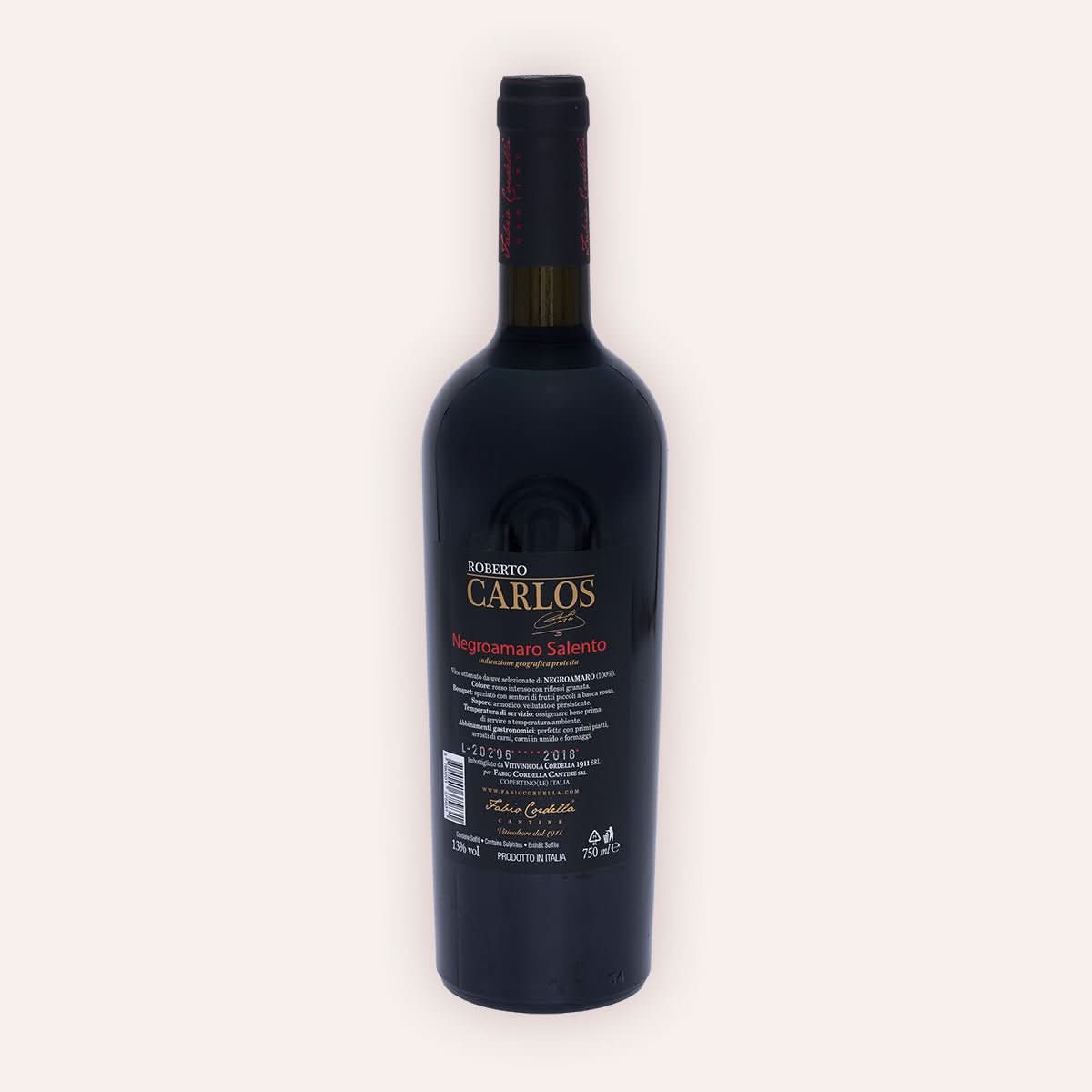 Fabio Cordella – "Roberto Carlos" Negroamaro Salento – Rückseite