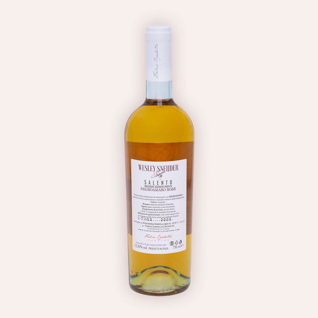 Fabio Cordella – "Wesley Sneijder" Salento Negroamaro Rosé – Rückseite