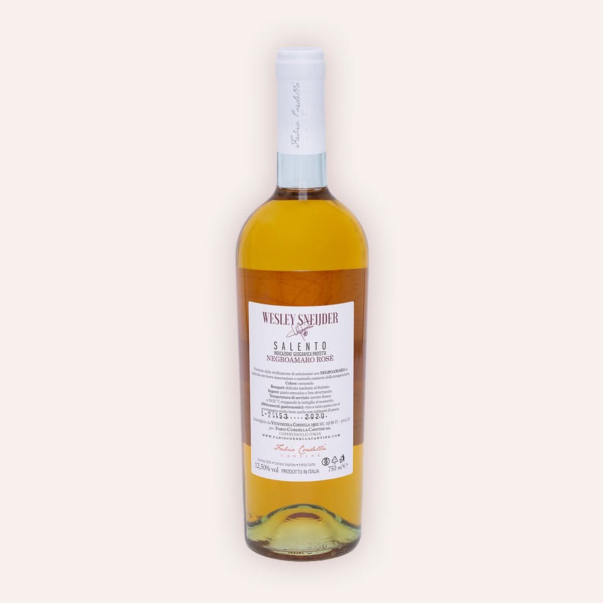 Fabio Cordella – "Wesley Sneijder" Salento Negroamaro Rosé – Rückseite