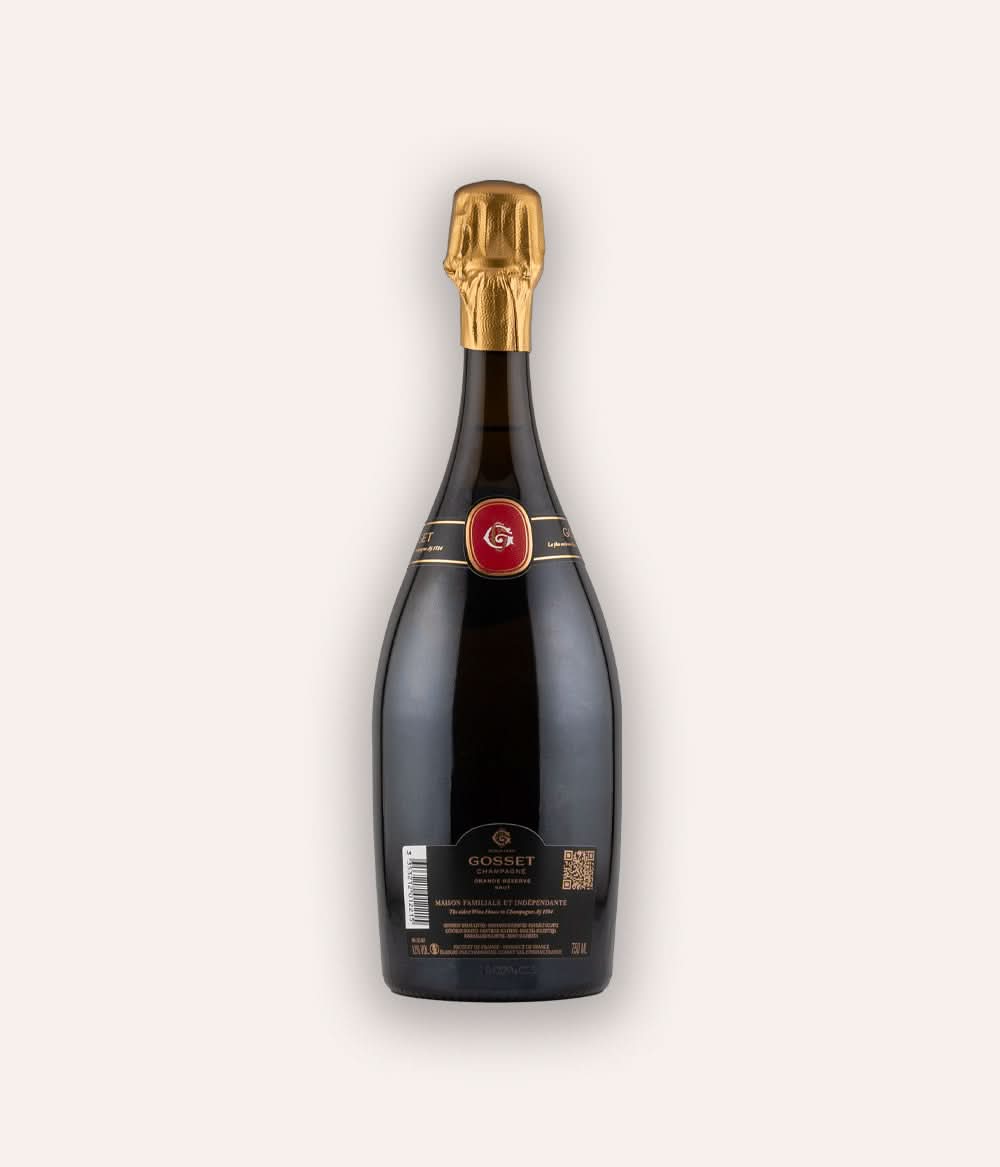 Rückseite der Weinflasche Gosset – Grande Reserve Brut