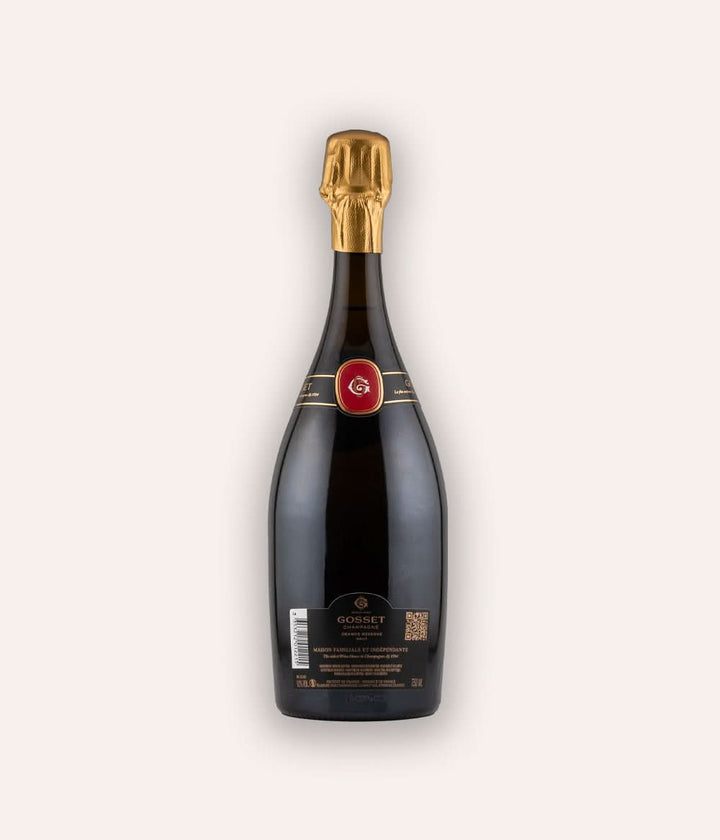 Rückseite der Weinflasche Gosset – Grande Reserve Brut