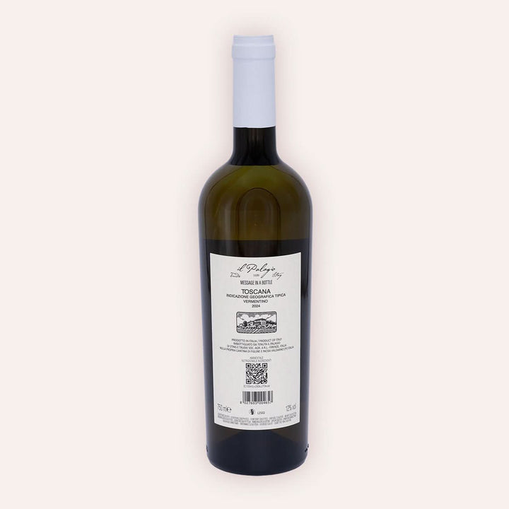 Tenuta Il Palagio | Sting – "Message in a Bottle" bianco Toscana IGT 2024 – Rückseite