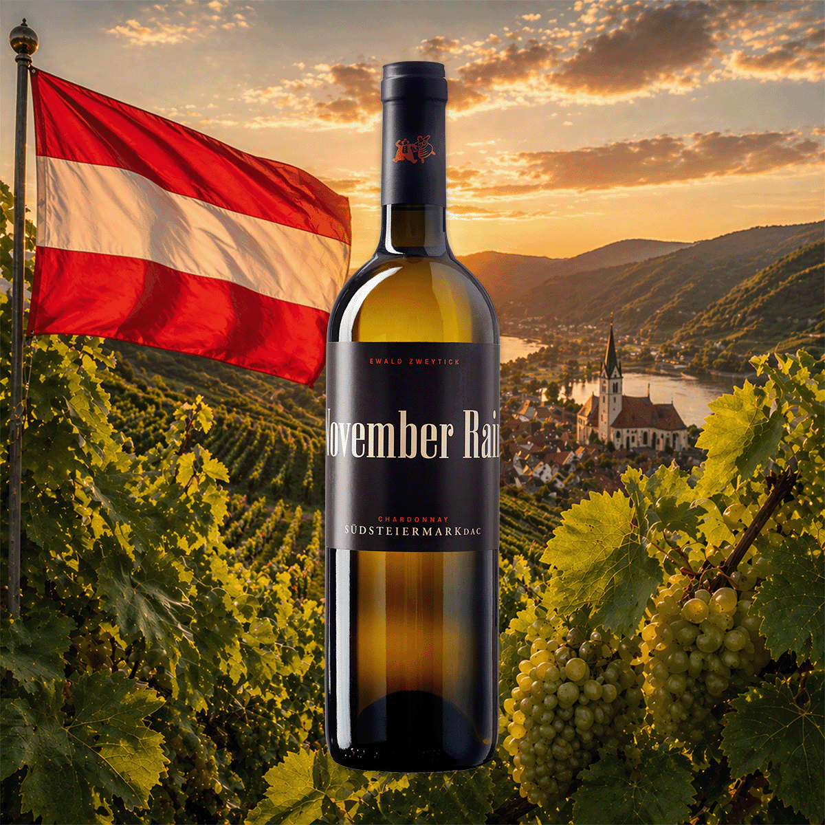 Weinflasche Ewald Zweytick - Chardonnay NOVEMBER RAIN DAC 2022