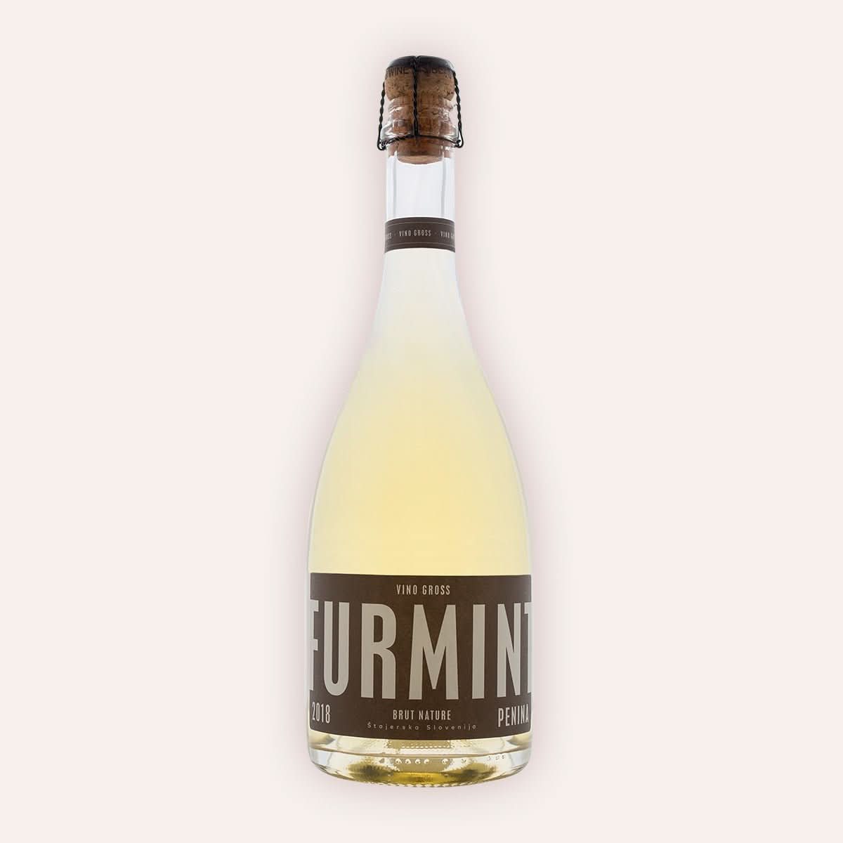 Eine 750 ml Flasche Penina Furmint brut nature Štajerska Slovenija 2023vom Winzer Vino Gross aus der Štajerska Slovenija in Slowenien.