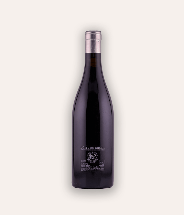 Rückseite der Weinflasche Éric Texier – St-Julien-en-St-Alban Vieille Vignes 2016