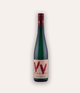 Weinflasche Van Volxem – Riesling VV 2022 – Saar-Flasche mit dunkelroter Schraubkapsel, rosafarbenes Etikett mit VV-Logo und Van Volxem Weinname