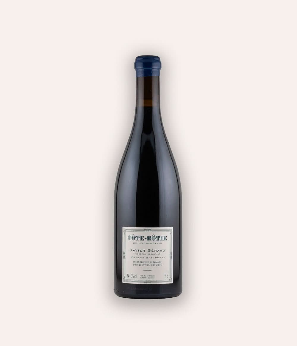 Rückseite der Weinflasche Xavier Gerard – Cote-Rotie "La Landonne" 2021