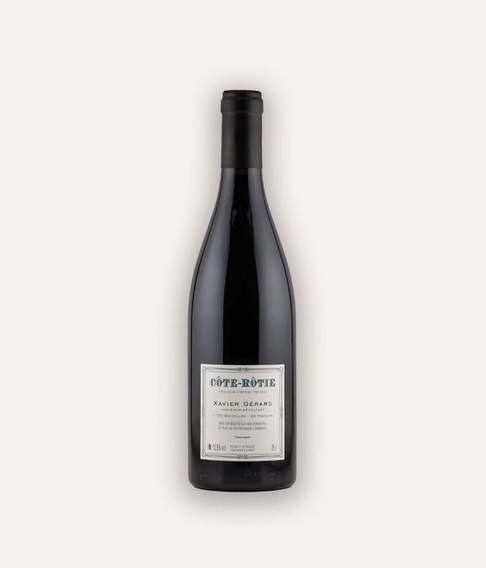Rückseite der Weinflasche Xavier Gerard – Cote-Rôtie "Le Mollard" 2021