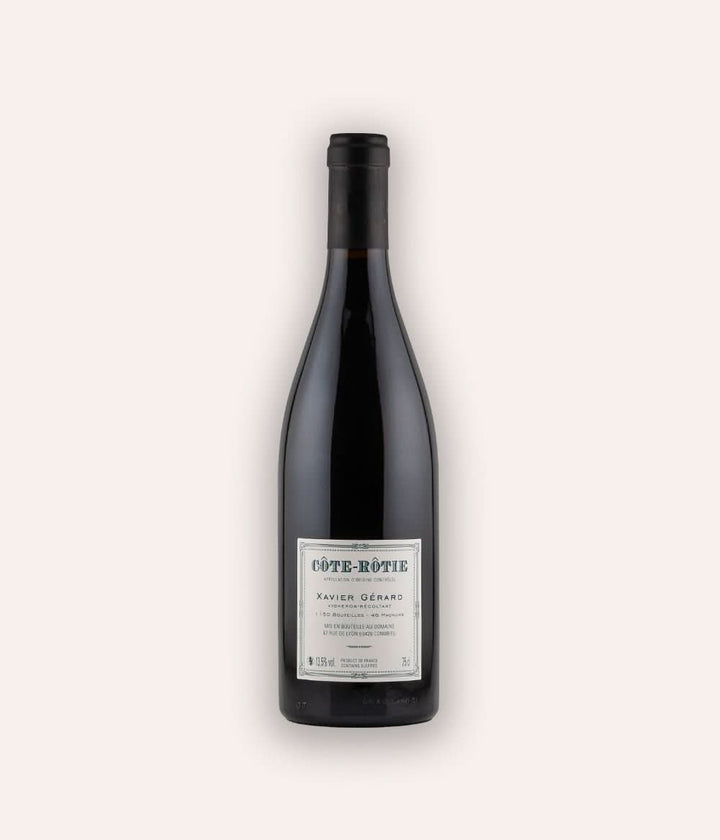 Rückseite der Weinflasche Xavier Gerard – Cote-Rôtie "Le Mollard" 2021